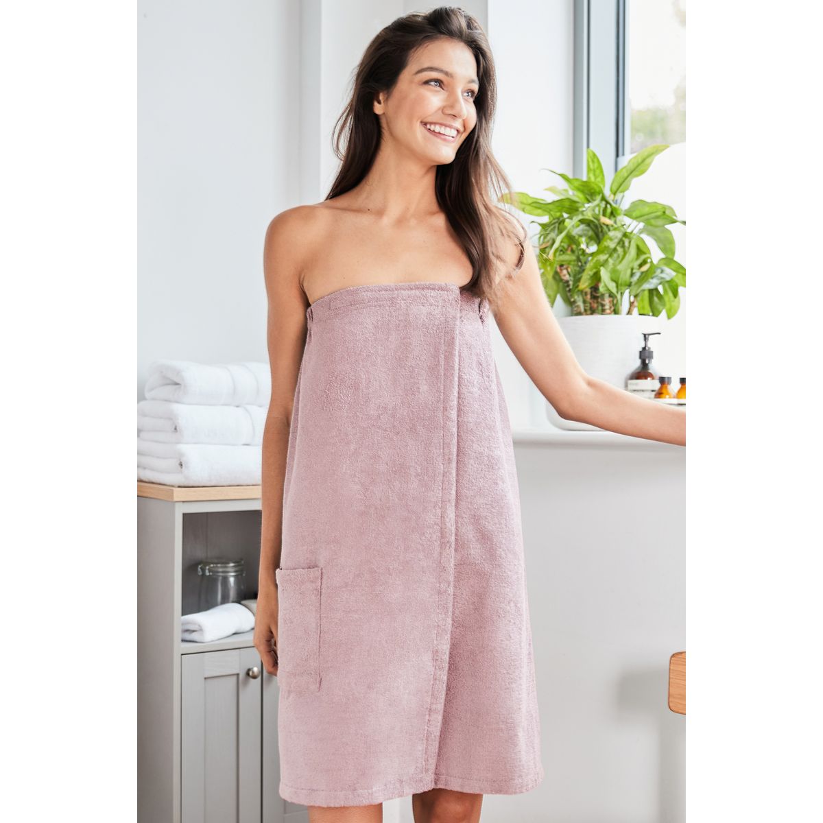 Serviette confortable avec poche juste rose, NEXT