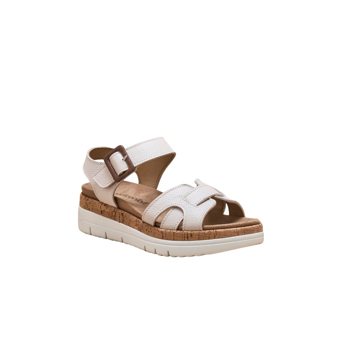 Sandales fermées par scratch beige, PEDICONFORT