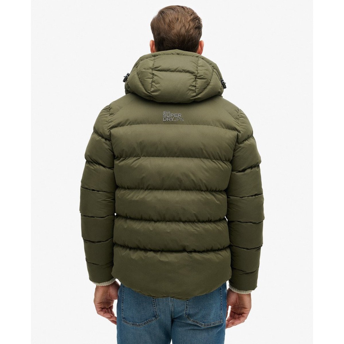 Doudoune à capuche Sport en microfibre kaki militaire, SUPERDRY