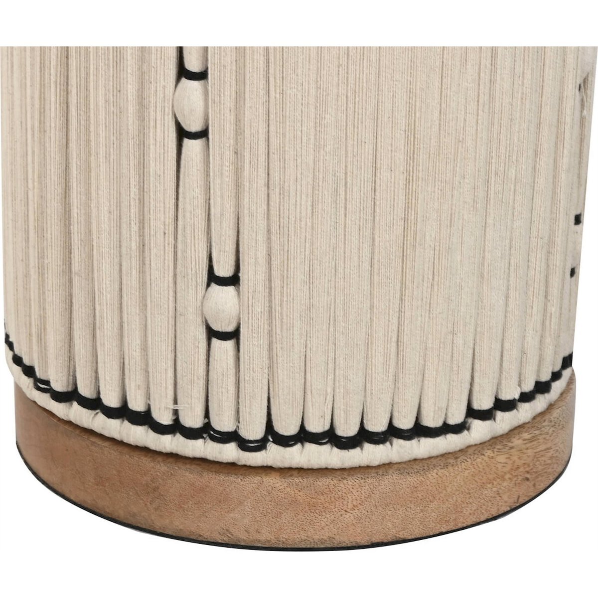 Lampadaire en raphia et coton, URBAN VILA3 naturel raphia beige et bois foncé, RECOLLECTION