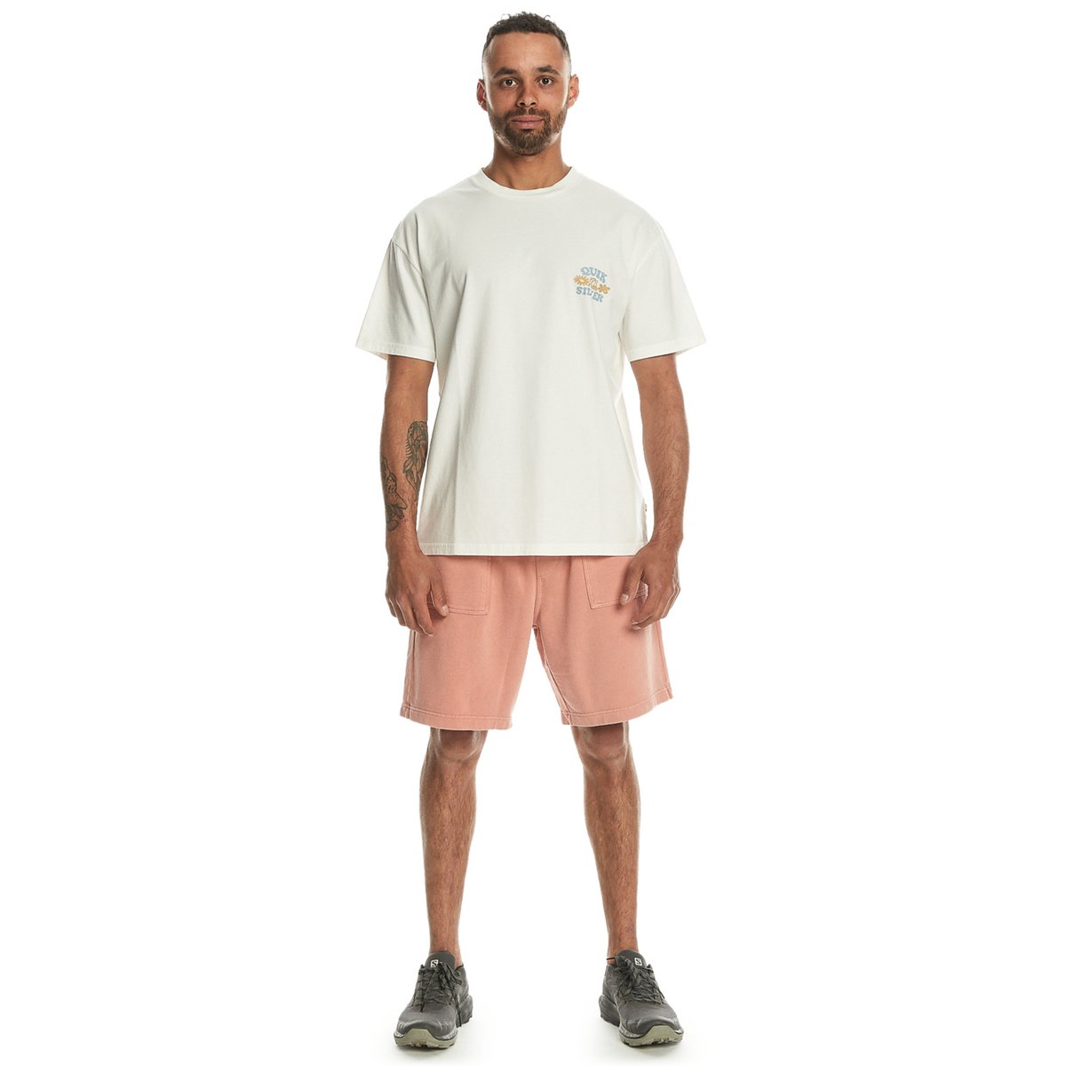 T-shirt oversize à manches courtes LIFES QUIK beige oyster white, QUIKSILVER