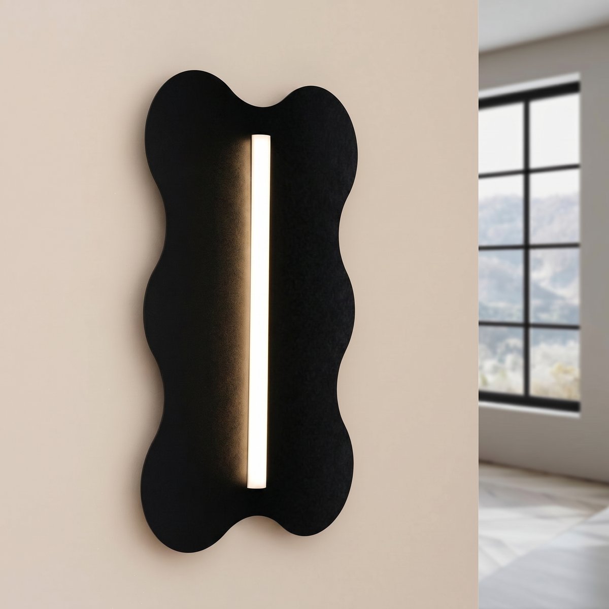 Applique murale Acier Noir S14d 1 Klover noir, EDEN