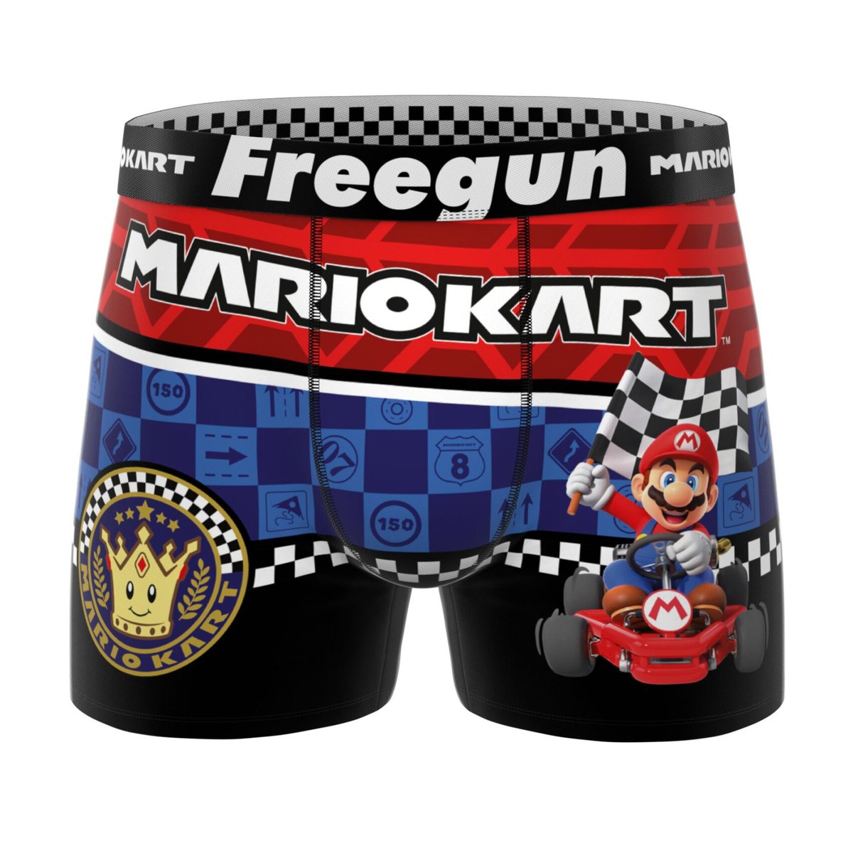 Lot De 3 Boxers Mario Kart rouge/noir/bleu/vert/gris/blanc, FREEGUN