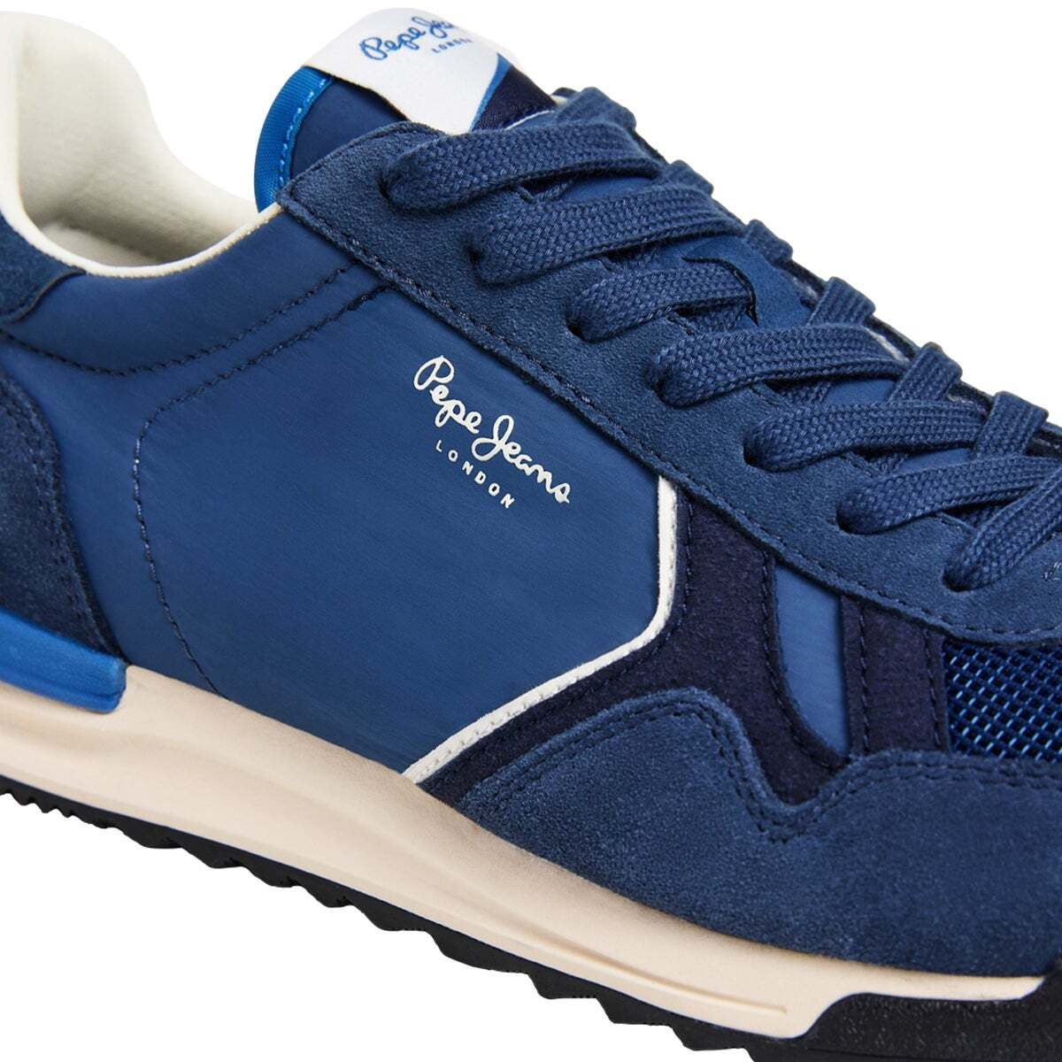 Marvin - Baskets Rétro Avec Détails En Daim bleu jean foncé, PEPE JEANS