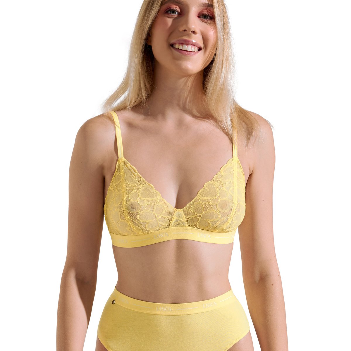 Soutien-gorge bralette triangle sans armatures Sunflower jaune, LISCA