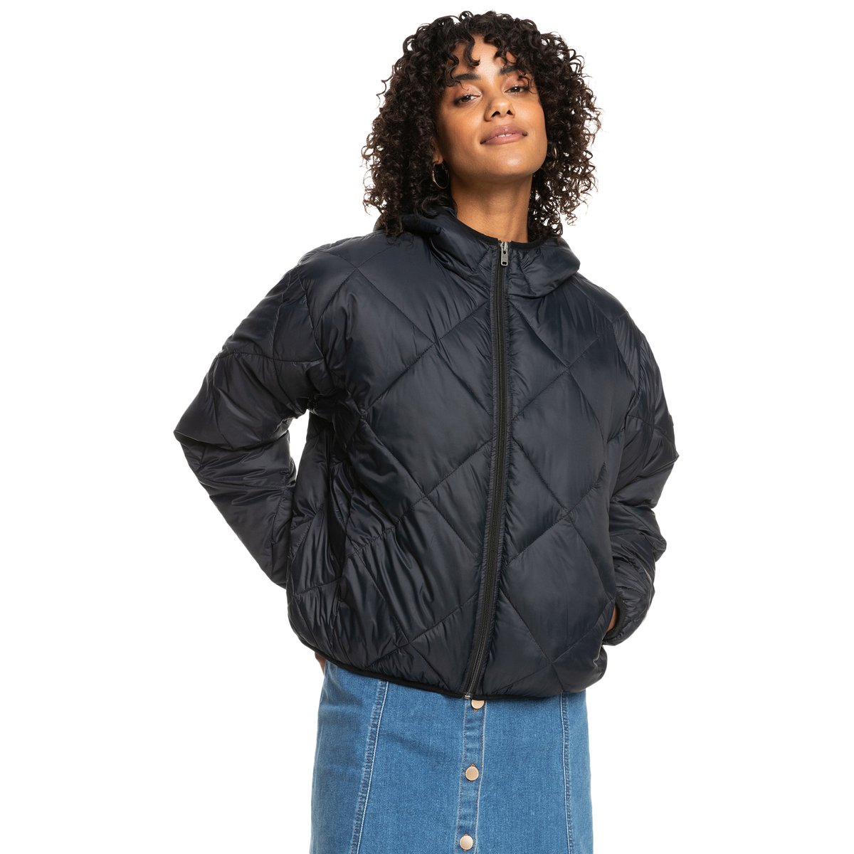 Veste matelassée compacte WIND SWEPT. noir anthracite, ROXY