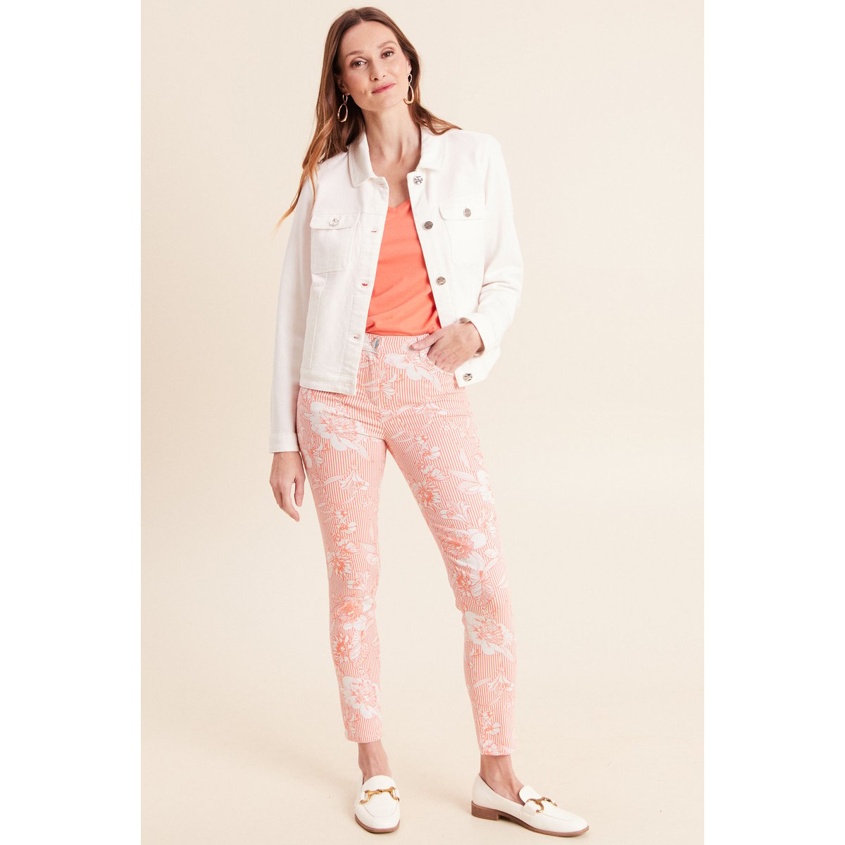Pantalon ajusté 7/8ème orange, BREAL