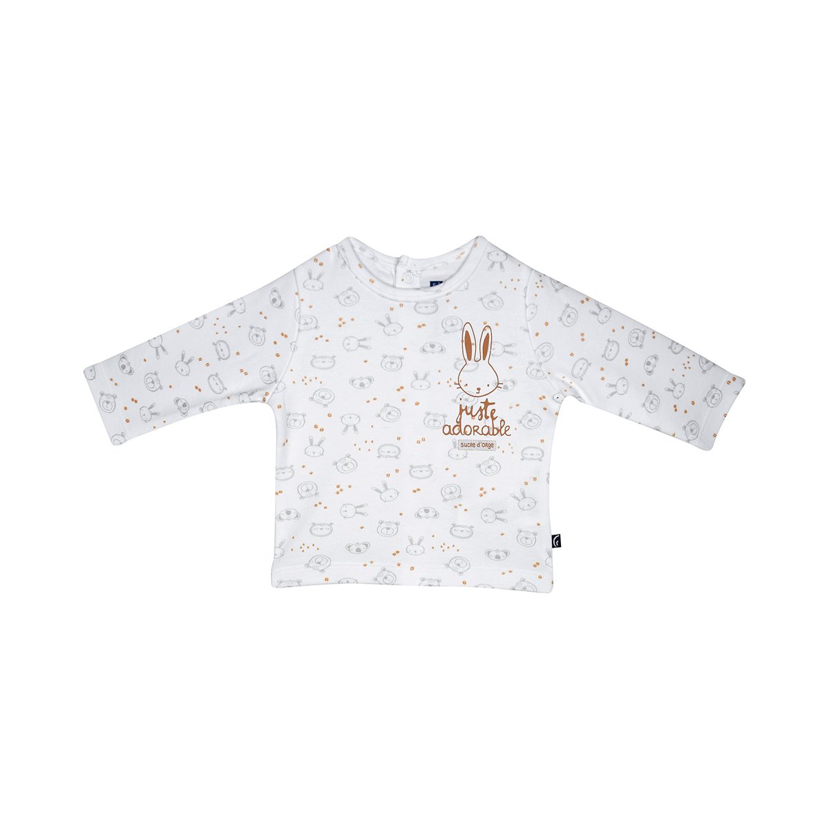 Tshirt pantalon noellien manches longues naissance blanc, SUCRE D'ORGE
