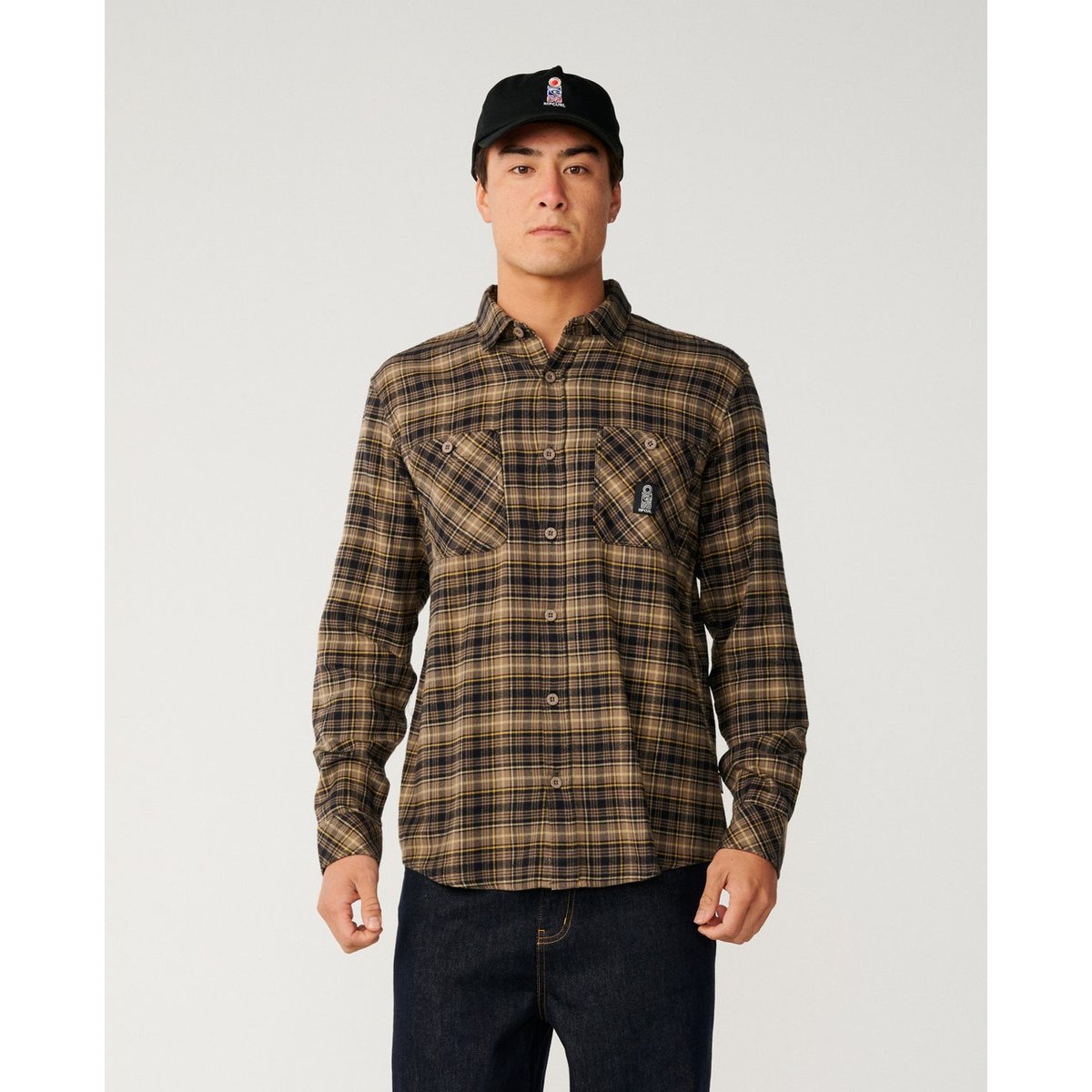 Chemise en flannelle SEARCH SERIES Solucellair black, RIP CURL
