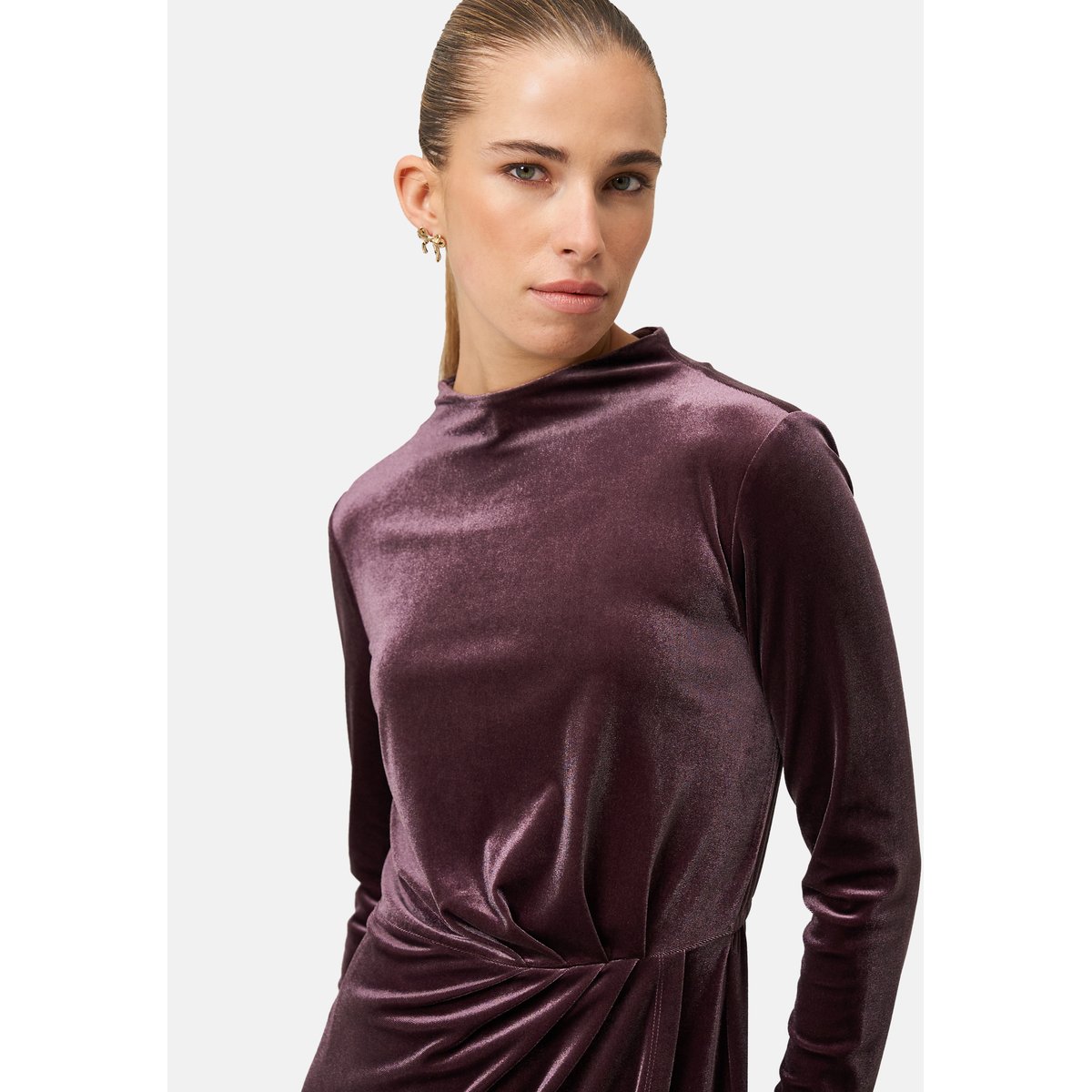 Robe en velours à fronces palazzo, ZERO