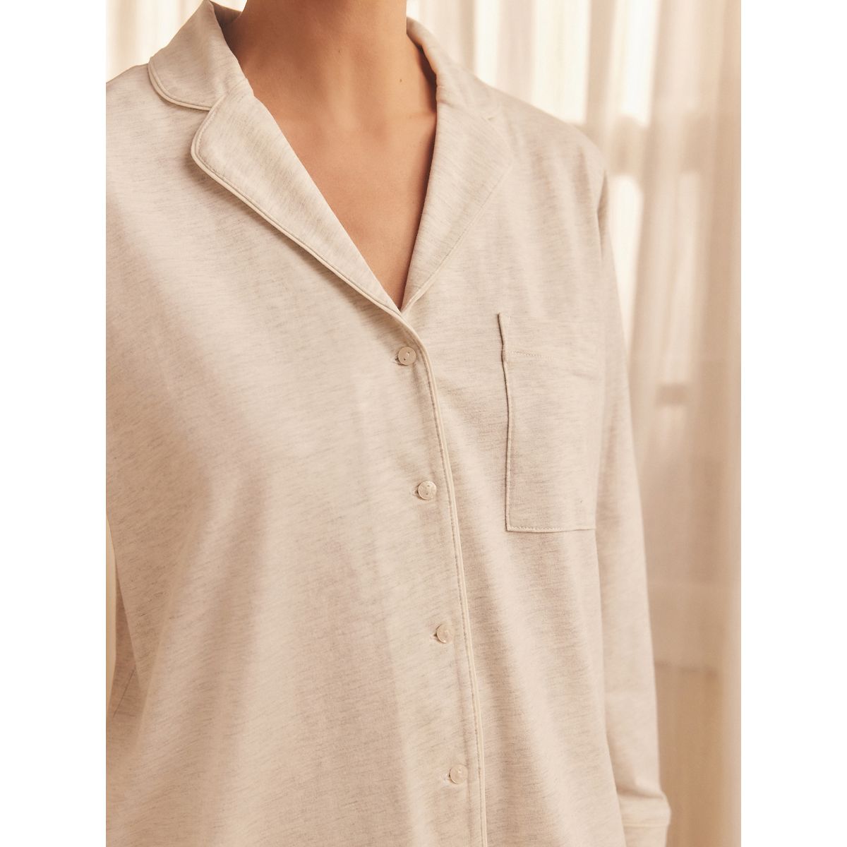 Pyjama en jersey boutonné gris, NEXT