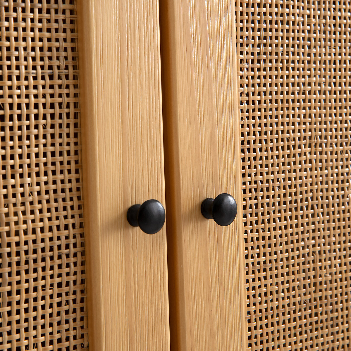Armoire 2 portes pin massif et cannage, Gabin naturel, LA REDOUTE INTERIEURS