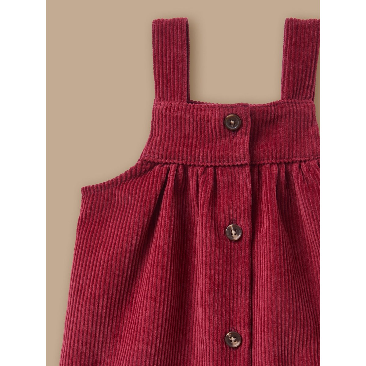 Robe tablier en velours cerise, CYRILLUS