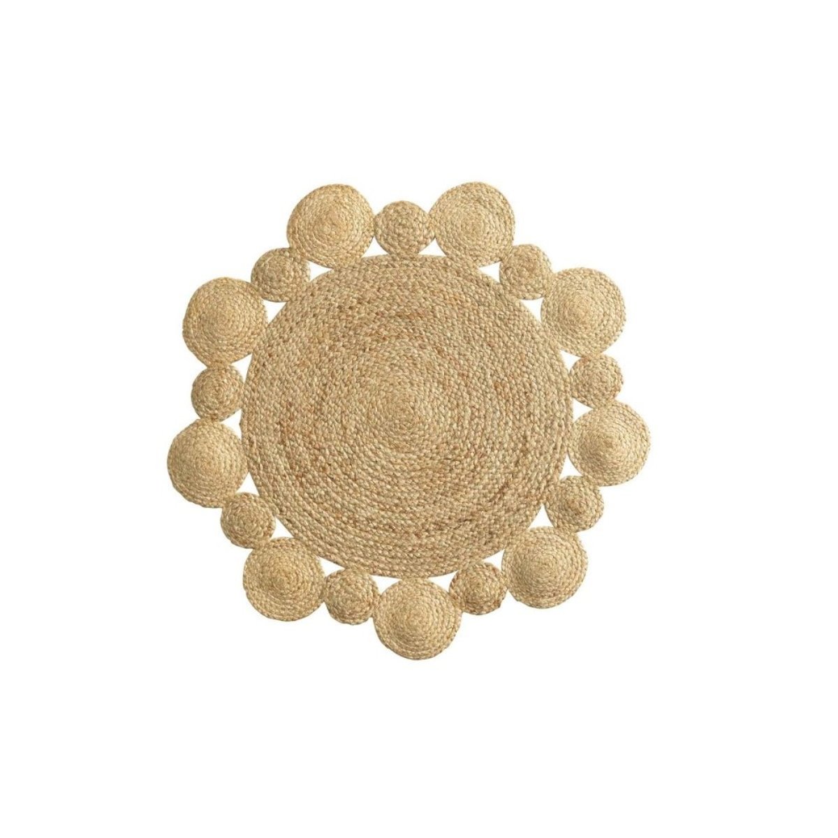 Tapis Rond Jute Ajouré 90 Cordou beige, DECORATIE