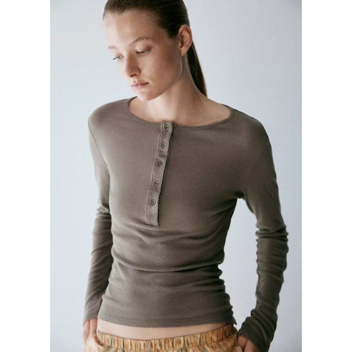 T-shirt de pyjama 100 % coton vert, MANGO