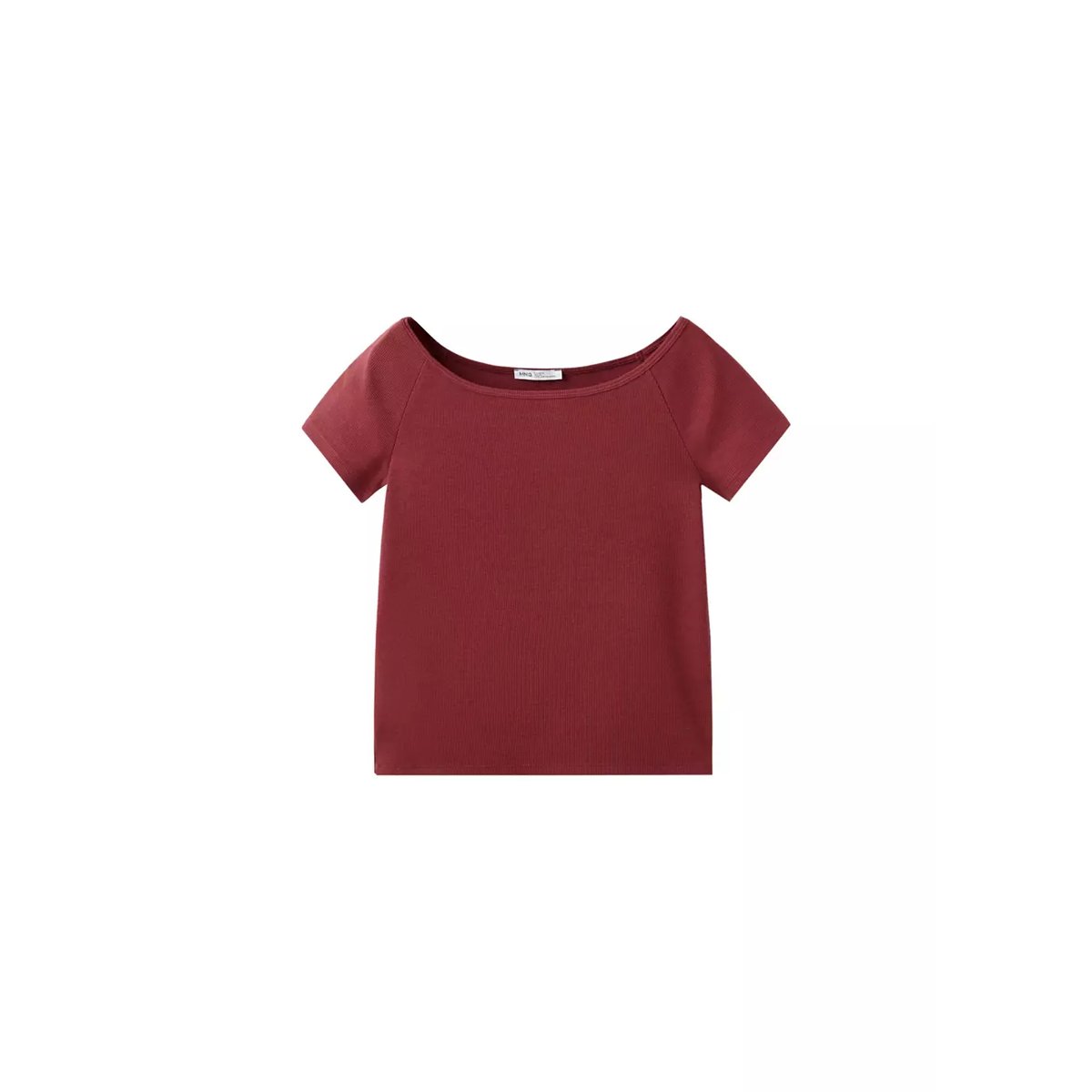 T-shirt basique en coton bordeaux, MANGO TEEN