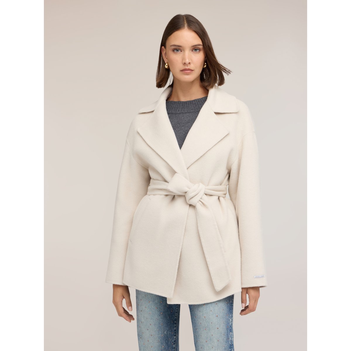 Manteau avec ceinture blanc, MOTIVI