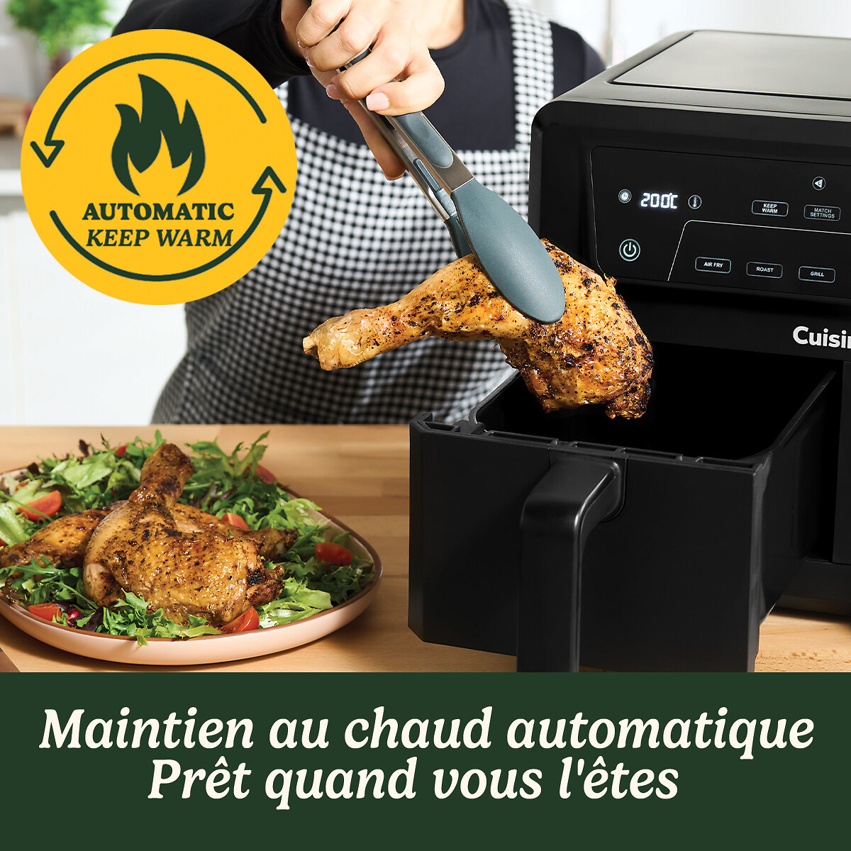 Airfryer 2 paniers 10,4 L AFD10OBLE noir, CUISINART