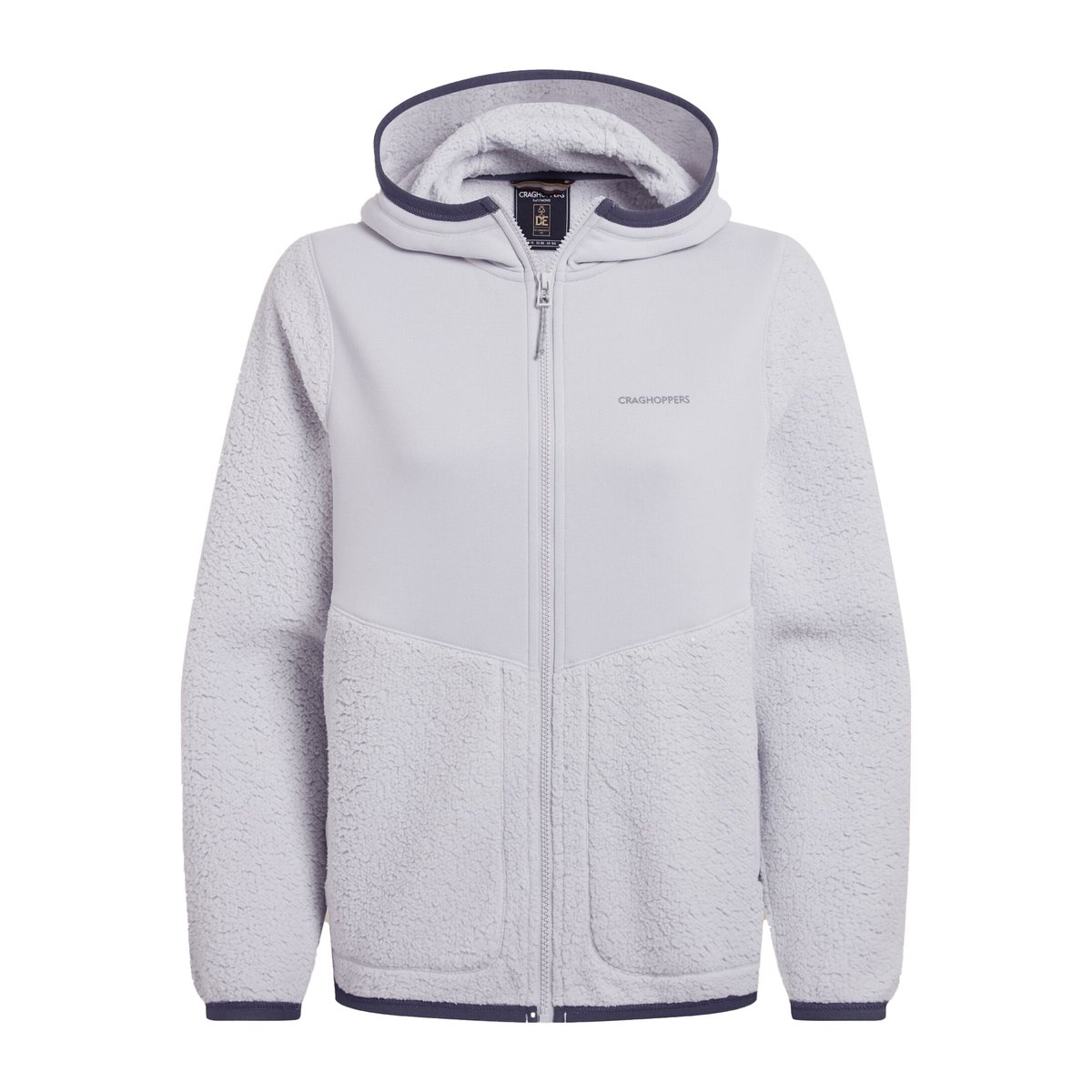 Veste polaire unie à capuche TELESTO gris pâle, CRAGHOPPERS