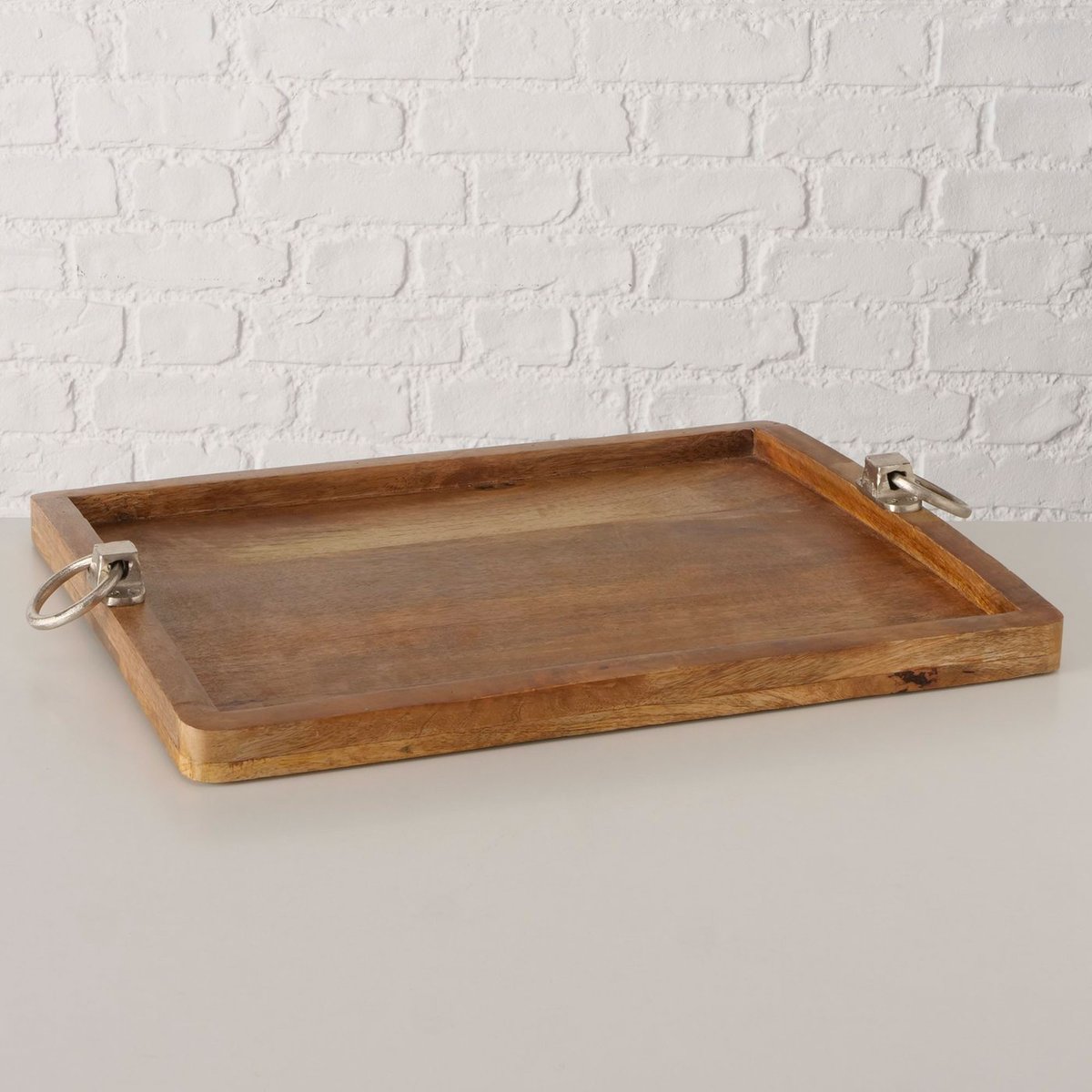Plateau présentation rectangulaire en bois de manguier 55x44.5x7cm bois, WADIGA