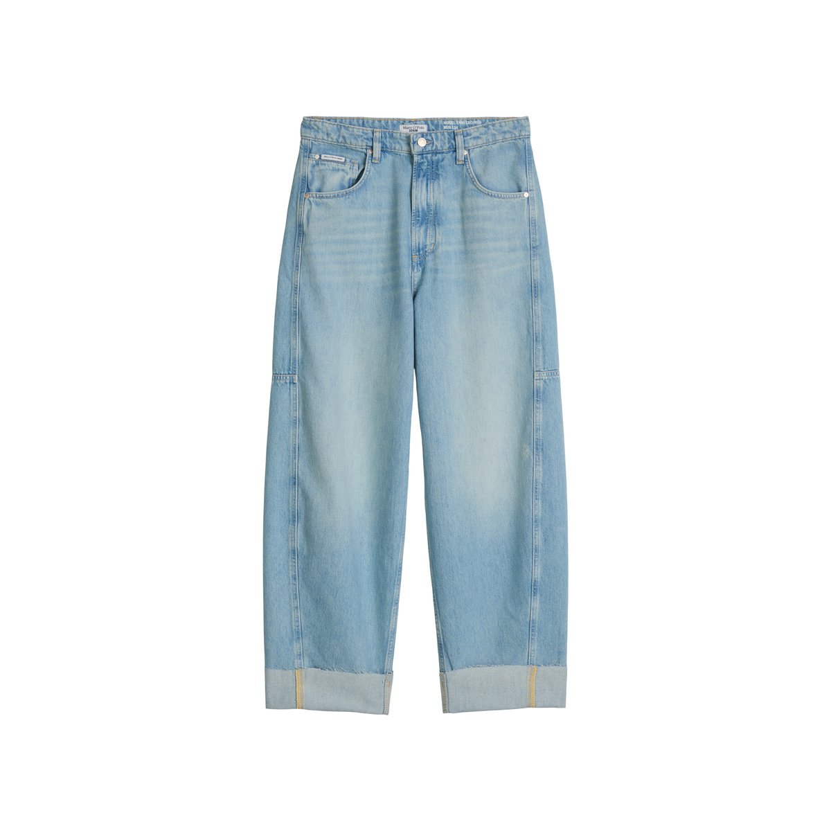 Jeans modèle Enni large barrel cropped en pur coton bio bleu clair, MARC O’POLO DENIM