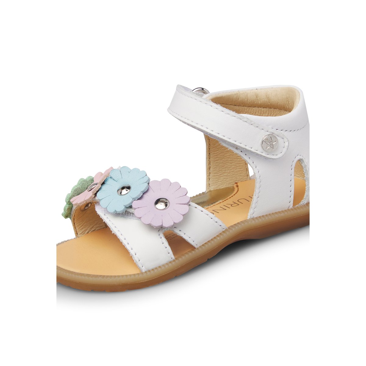 Sandales en cuir TAZOA blanc-multicolore, NATURINO