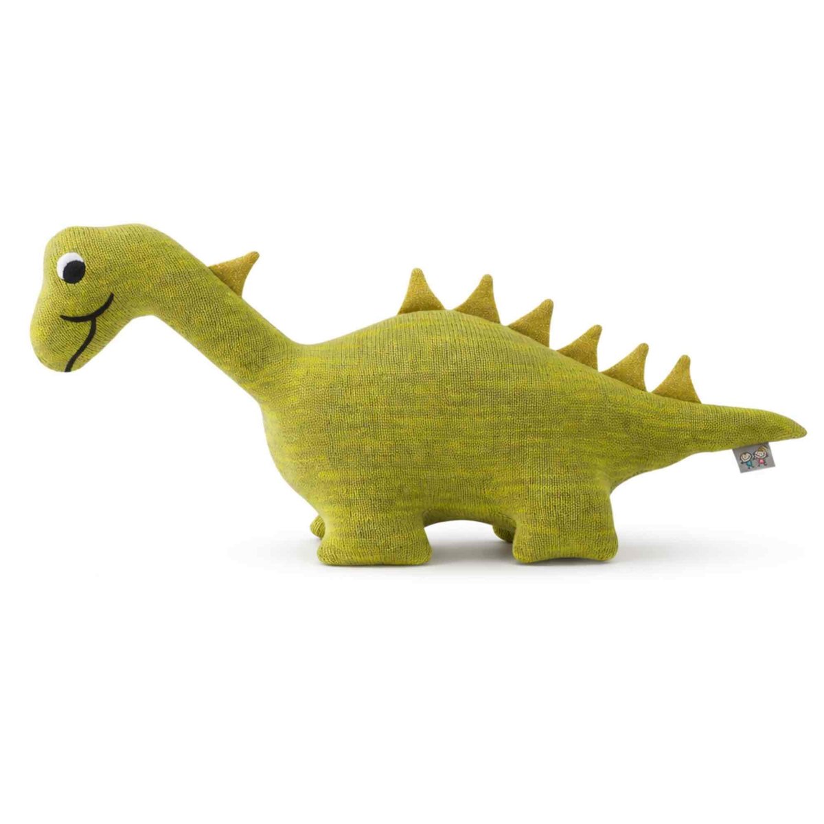 Peluche doudou dinosaure en coton bio TRICOT vert, SEVIRA KIDS