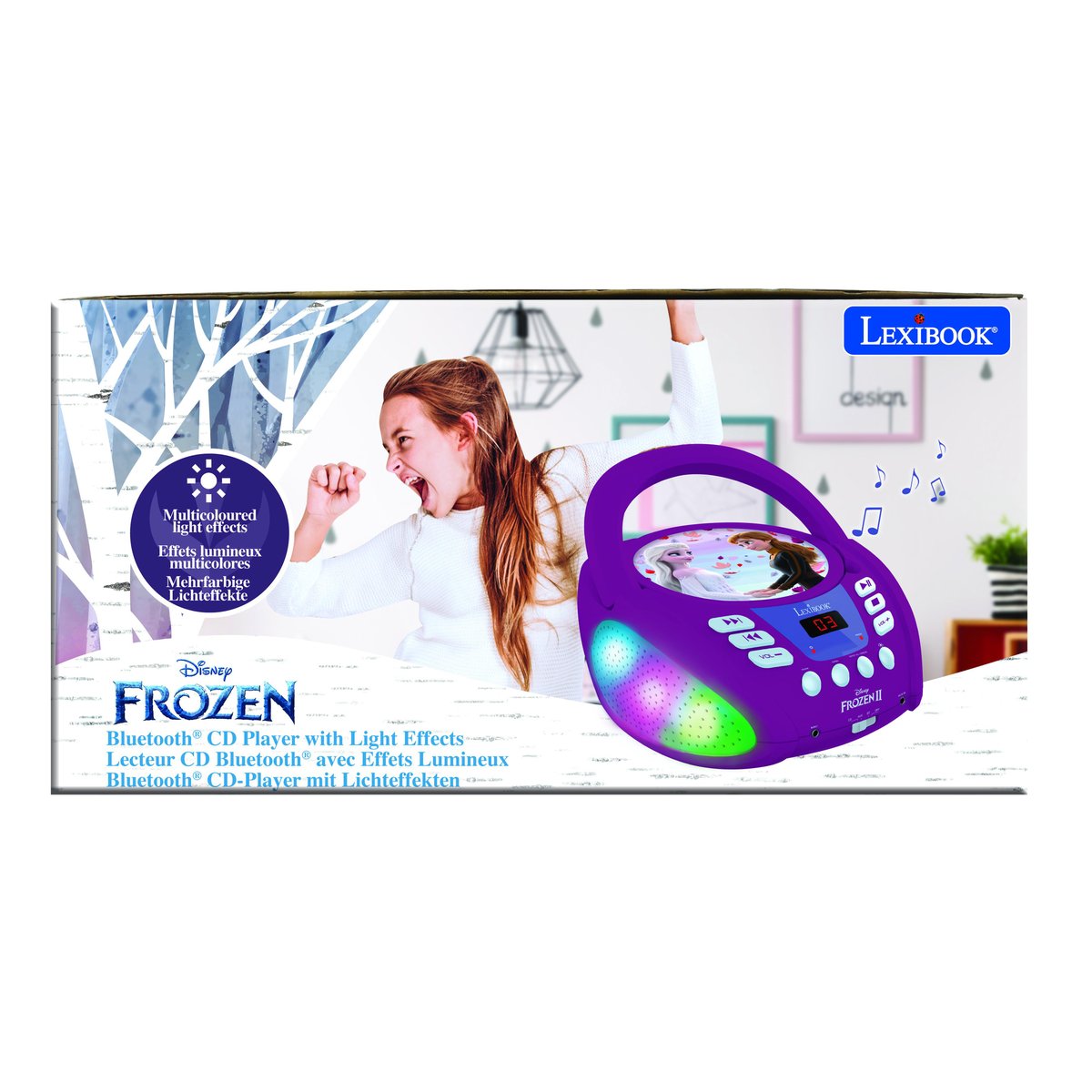 Lecteur CD Bluetooth La Reine des Neiges violet, LEXIBOOK