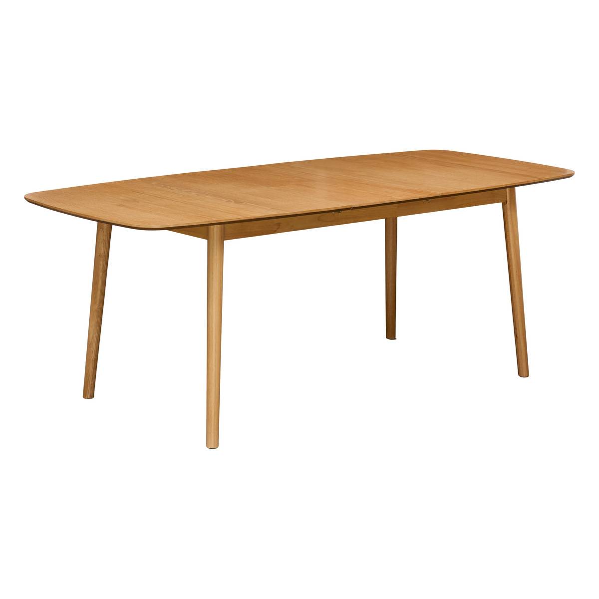 Table à manger rectangulaire extensible 6 places en hévéa TILDA beige moyen, ATMOSPHERA