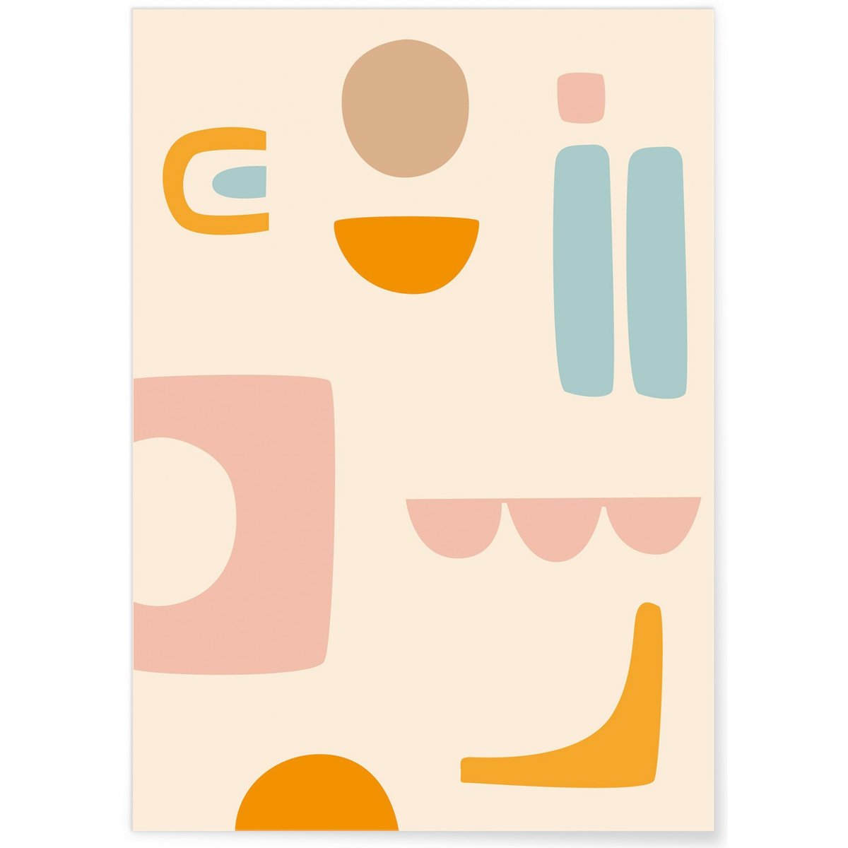 Affiche Abstract Figures 8 blanc, L'AFFICHERIE