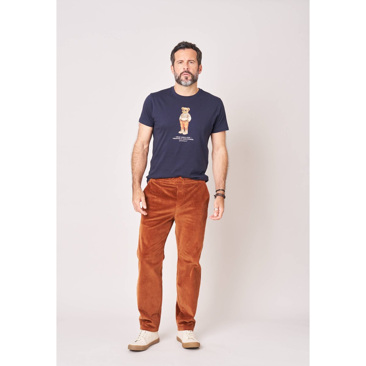 Pantalon relaxed homme en velours côtelé LEANDRE cognac, DEELUXE