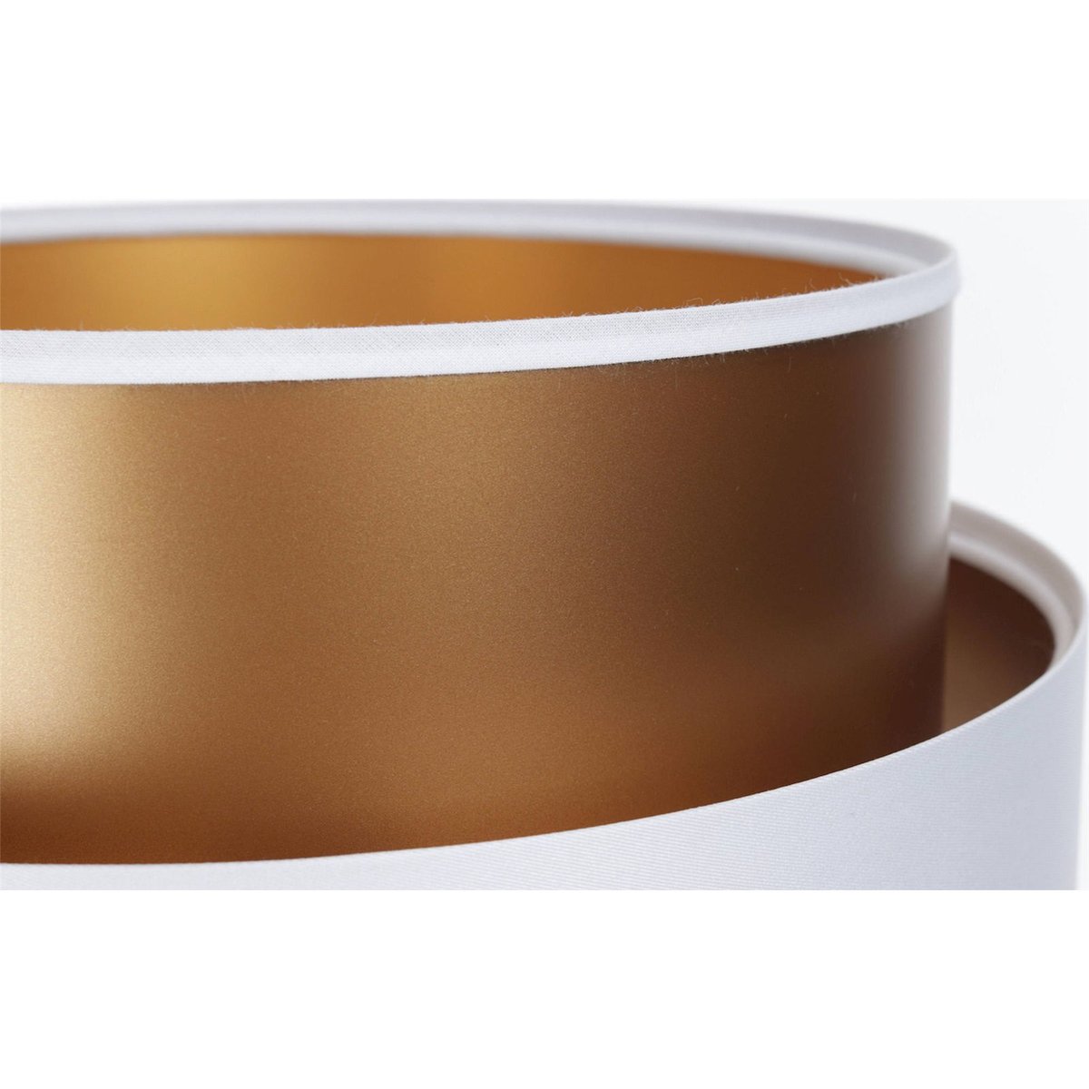 Lampe à poser en satin, DUO ELLEGANT blanc satin et intérieur cuivre mat, BPS KONCEPT