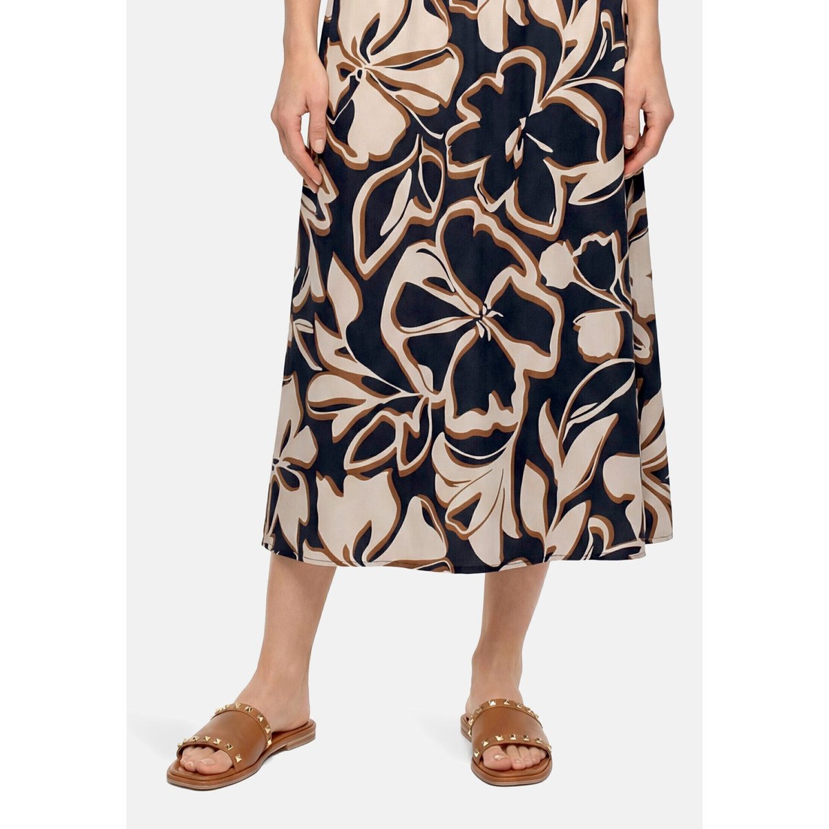 Jupe à enfiler à taille élastique dark blue/brown, BETTY BARCLAY