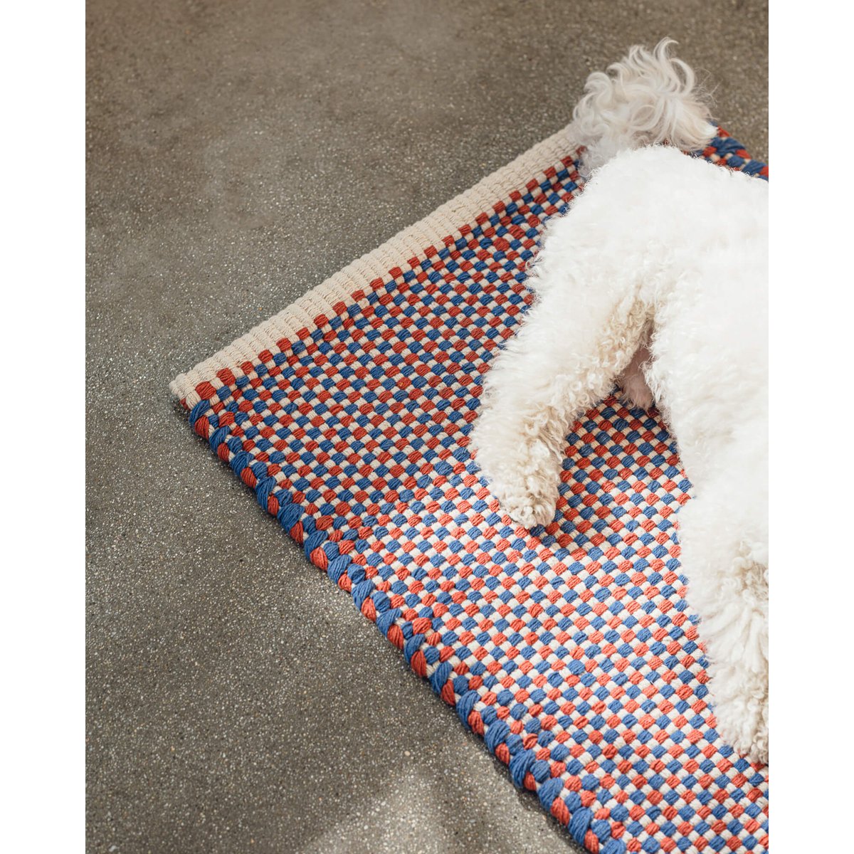 Paillasson Dei - tissage coton lilas, vert & beige, NOO.MA