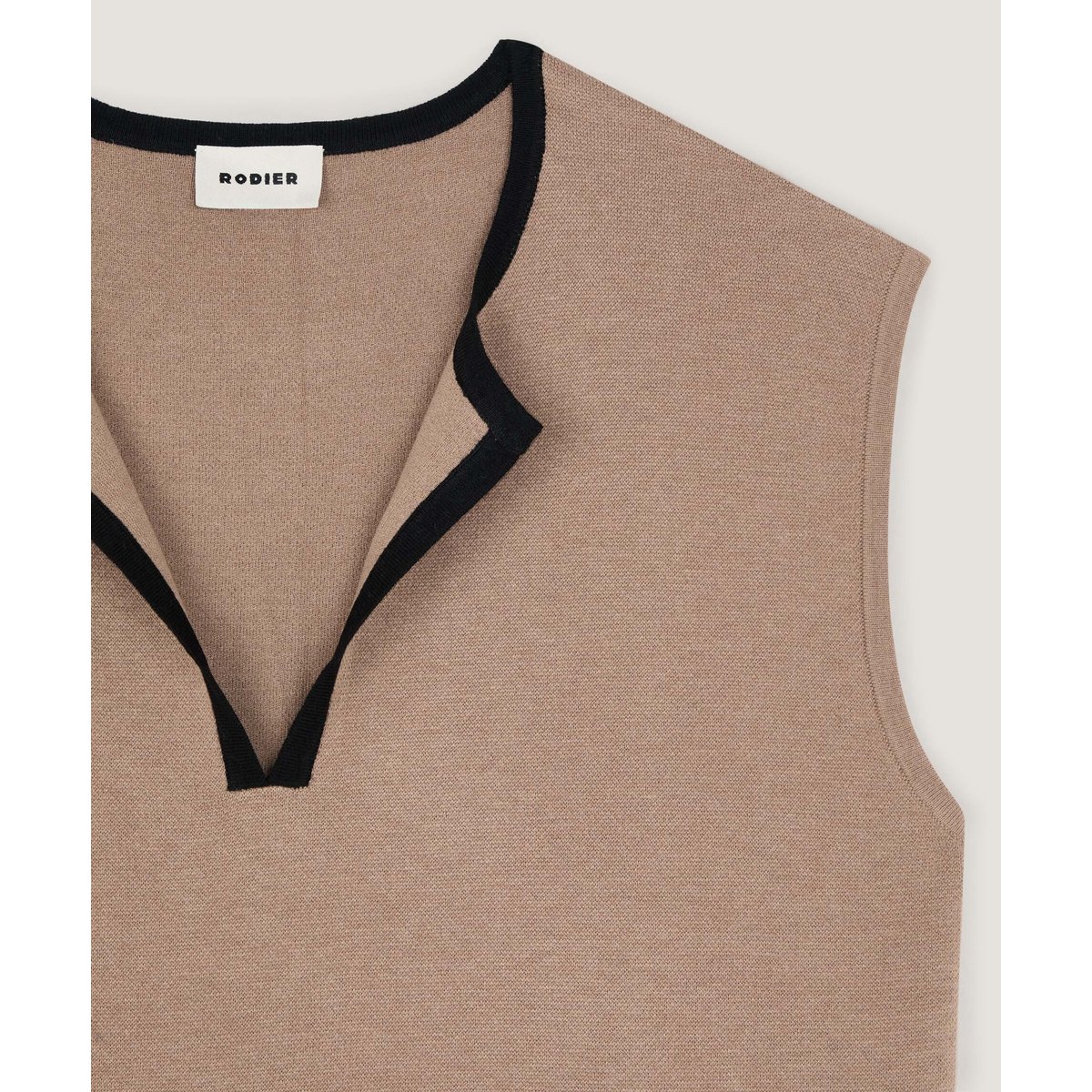 Pull manches courtes marron moka, RODIER