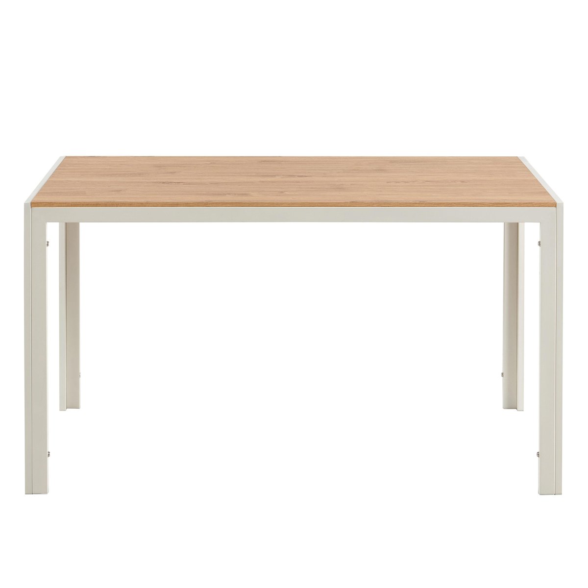 Table à manger 140 cm 4 places en MDF avec finition mélamine, LIPA blanc, OVIALA