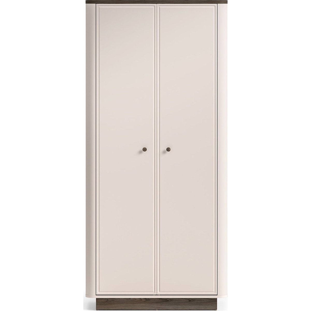 Armoire 2 portes collection VILAVIO beige cachemire et chêne foncé, RECOLLECTION