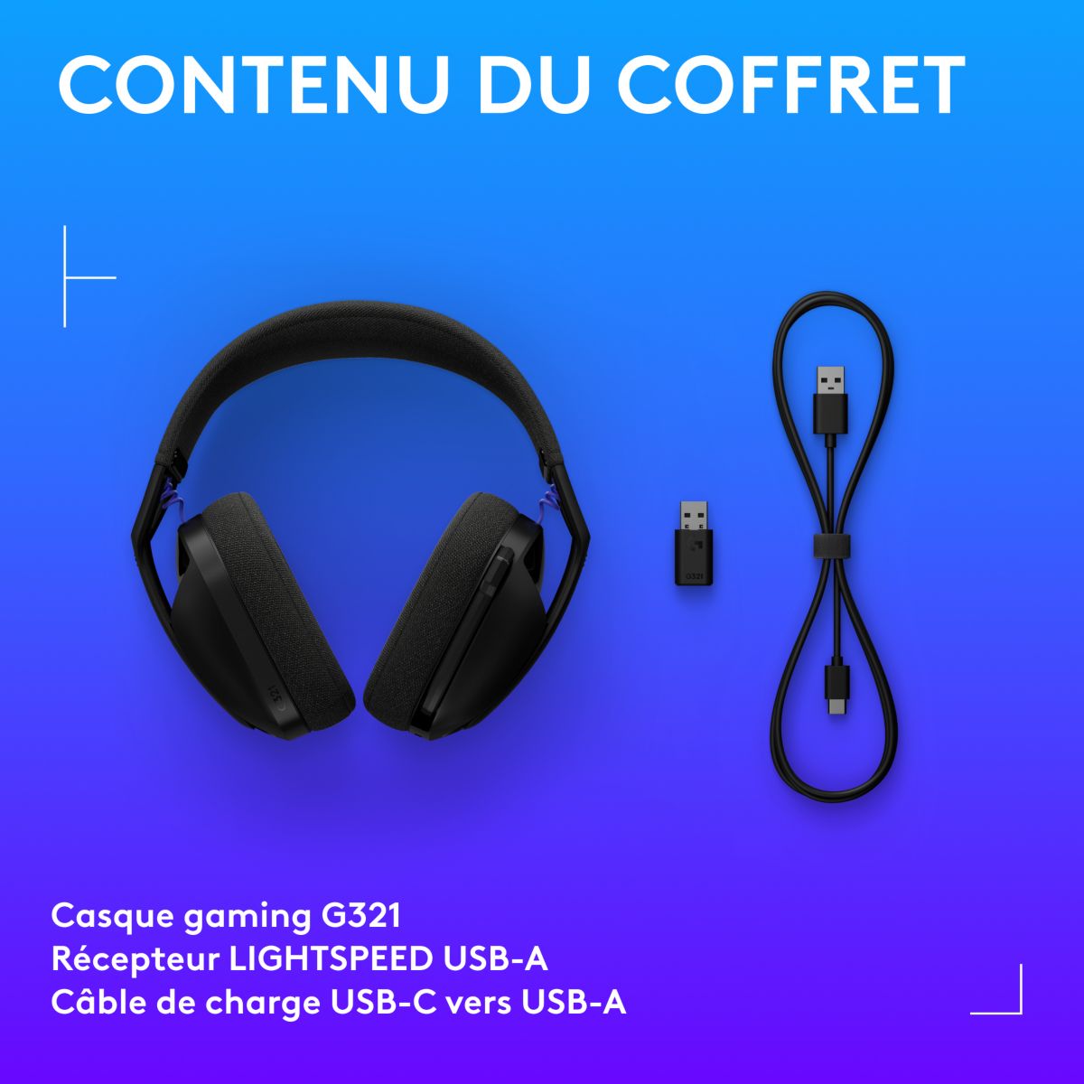 Casque gamer G321 Noir Lightspeed noir, LOGITECH