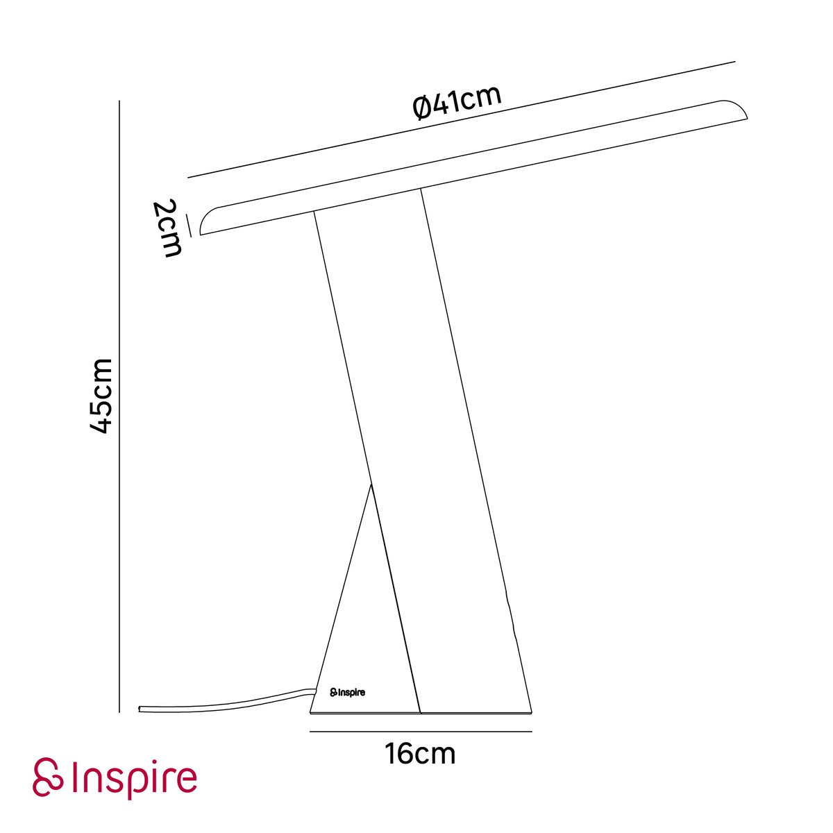 Lampe LED en aluminium, PISANO noir, INSPIRE
