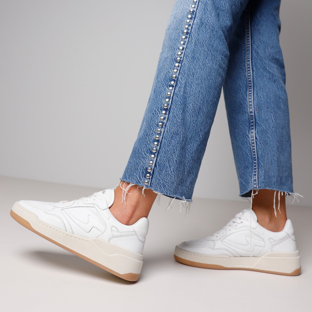 Baskets en cuir SAM LEVI blanc, VIA VAI