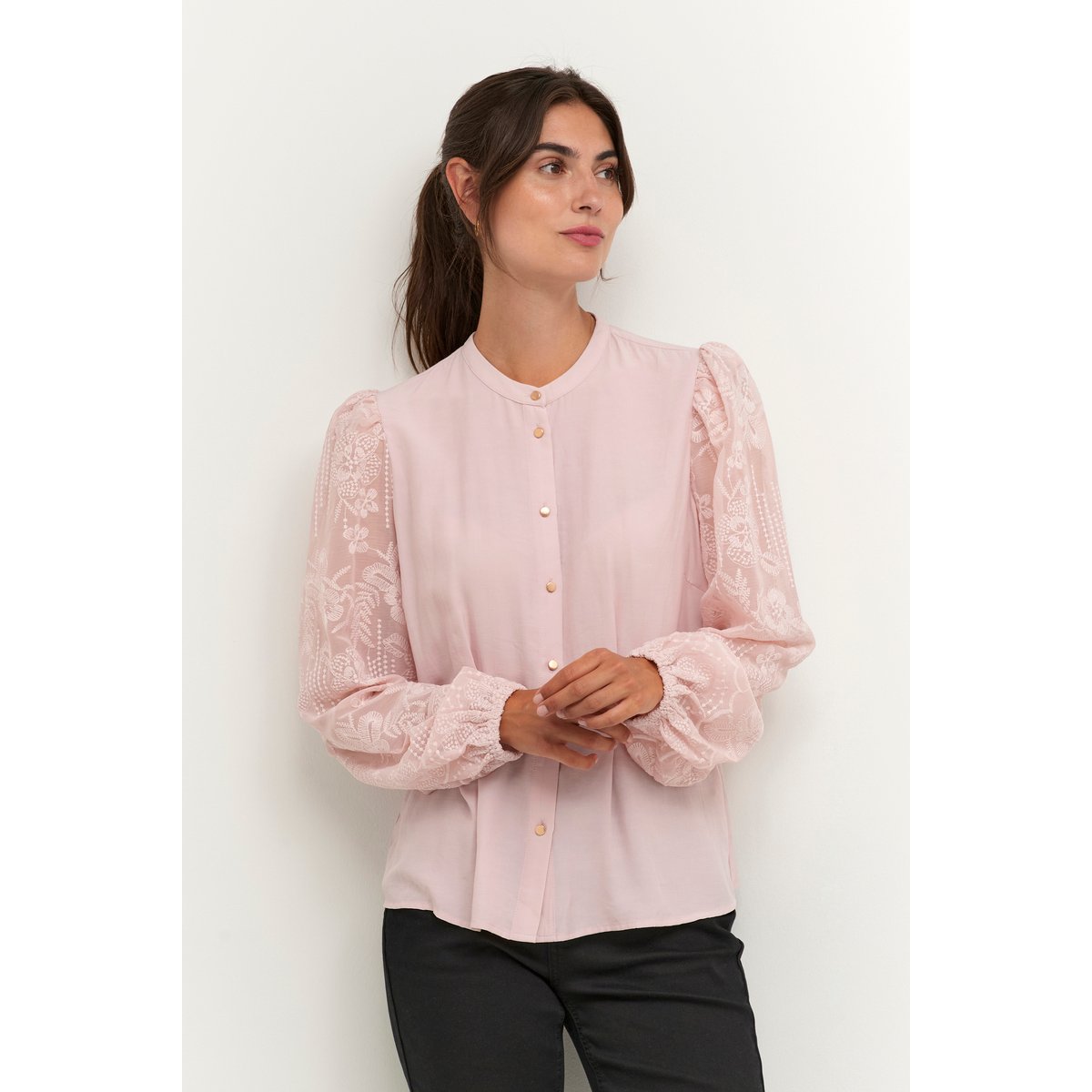 Long sleeved shirt rose rale mauve, CULTURE