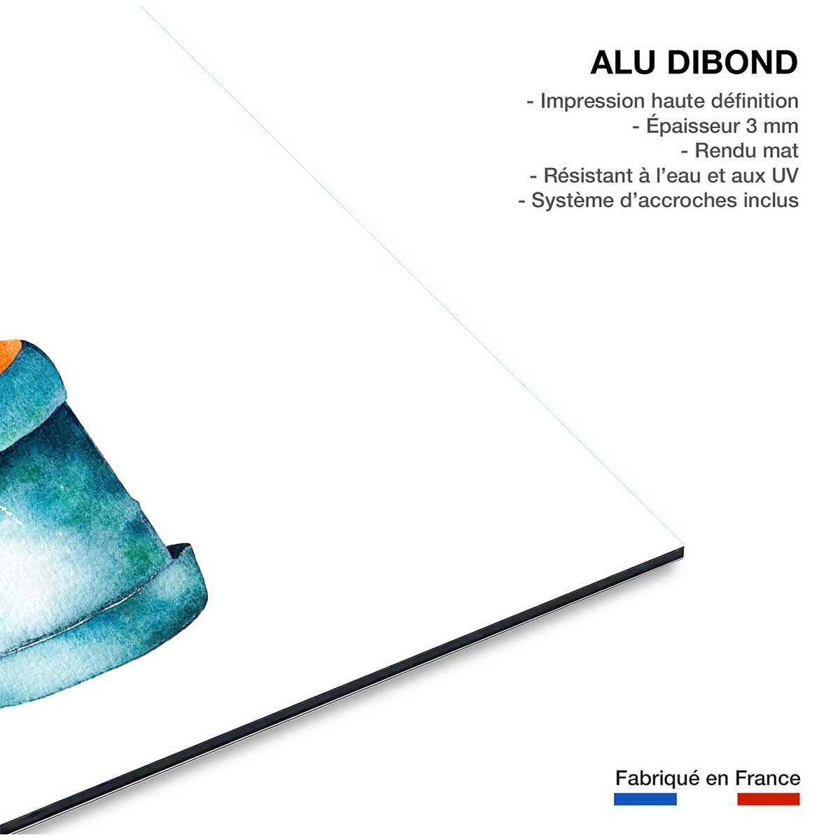 Tableau pot de cactus tableau alu dibond, HEXOA