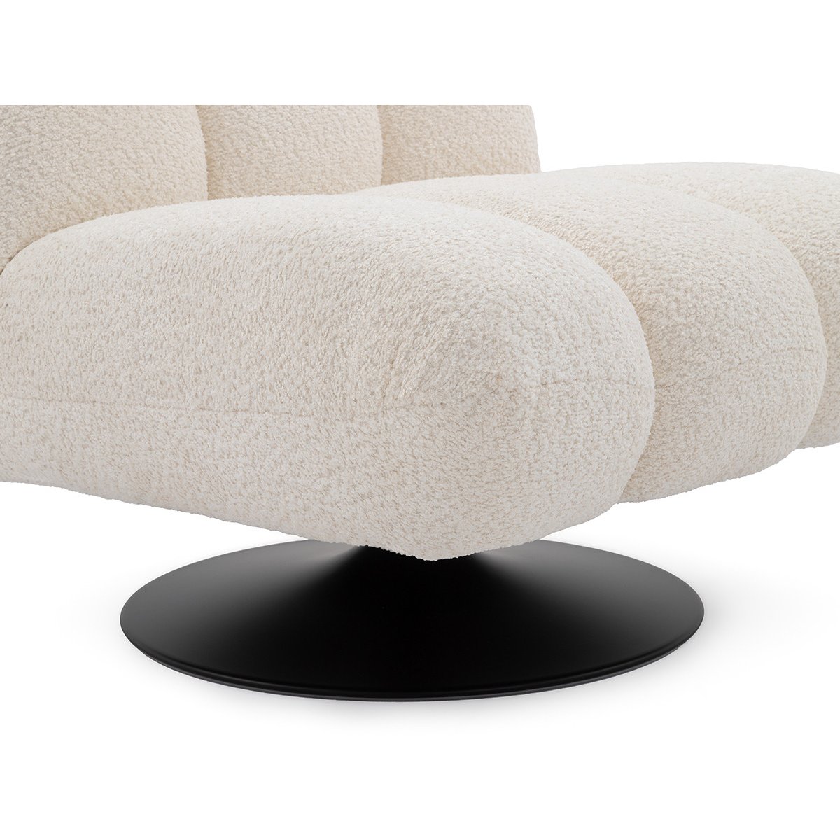 Fauteuil tissu bouclette, JANISSAIRE blanc, BOBOCHIC