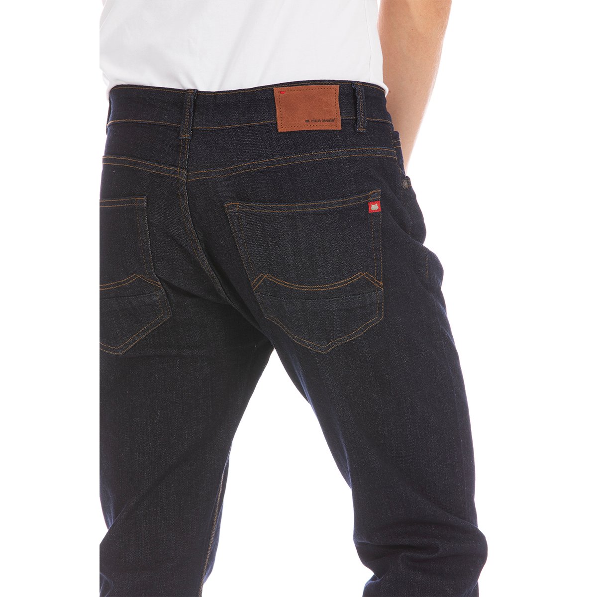 Jeans ARKON5 coupe droite stretch brut, longueur 30 bleu, RICA LEWIS