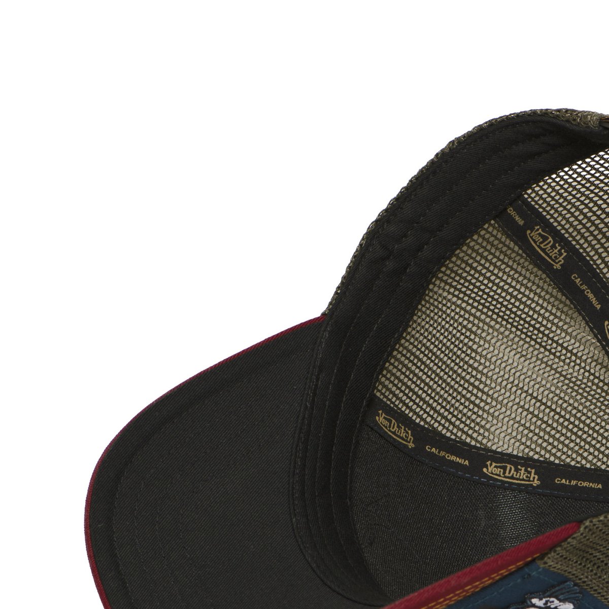Casquette Trucker Patches bordeaux/bleu foncé/kaki foncé, VON DUTCH