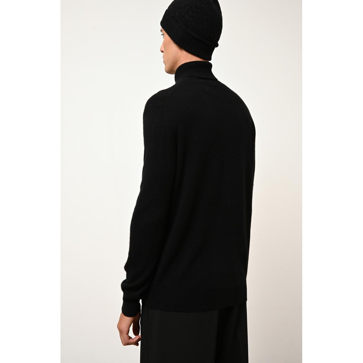 Pull Col Roulé Noir Connor noir, JUST CASHMERE