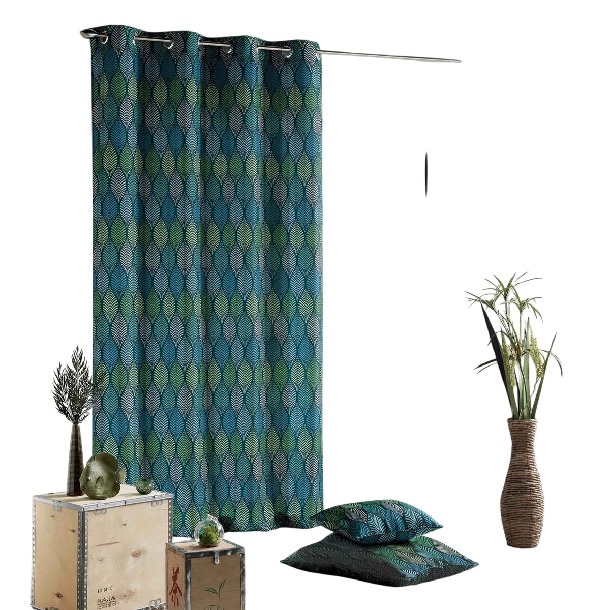 Rideau a oeillets Collection Winter Green 140 x 260 cm vert, EDEN