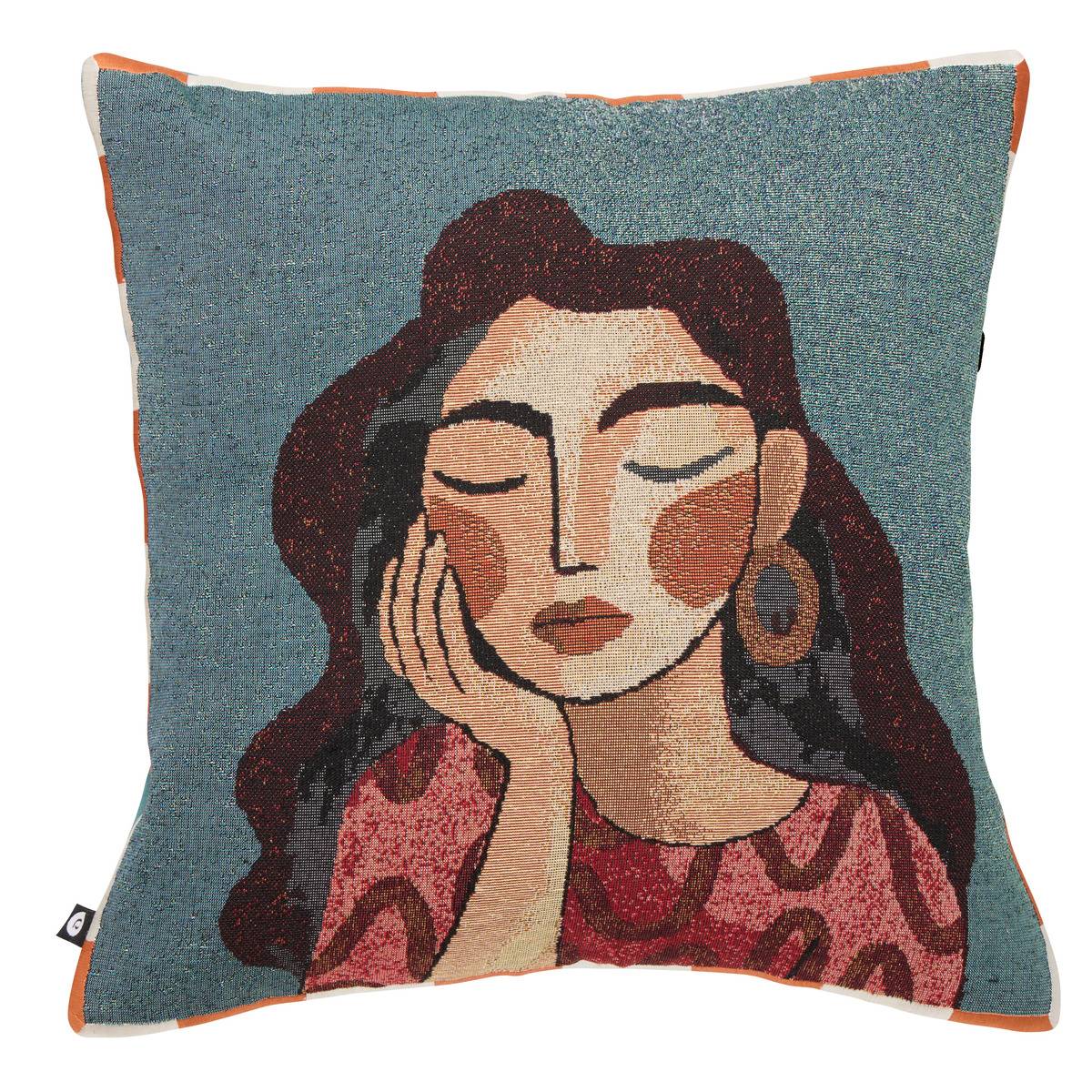 Coussin carré HOMY bleu, ATMOSPHERA