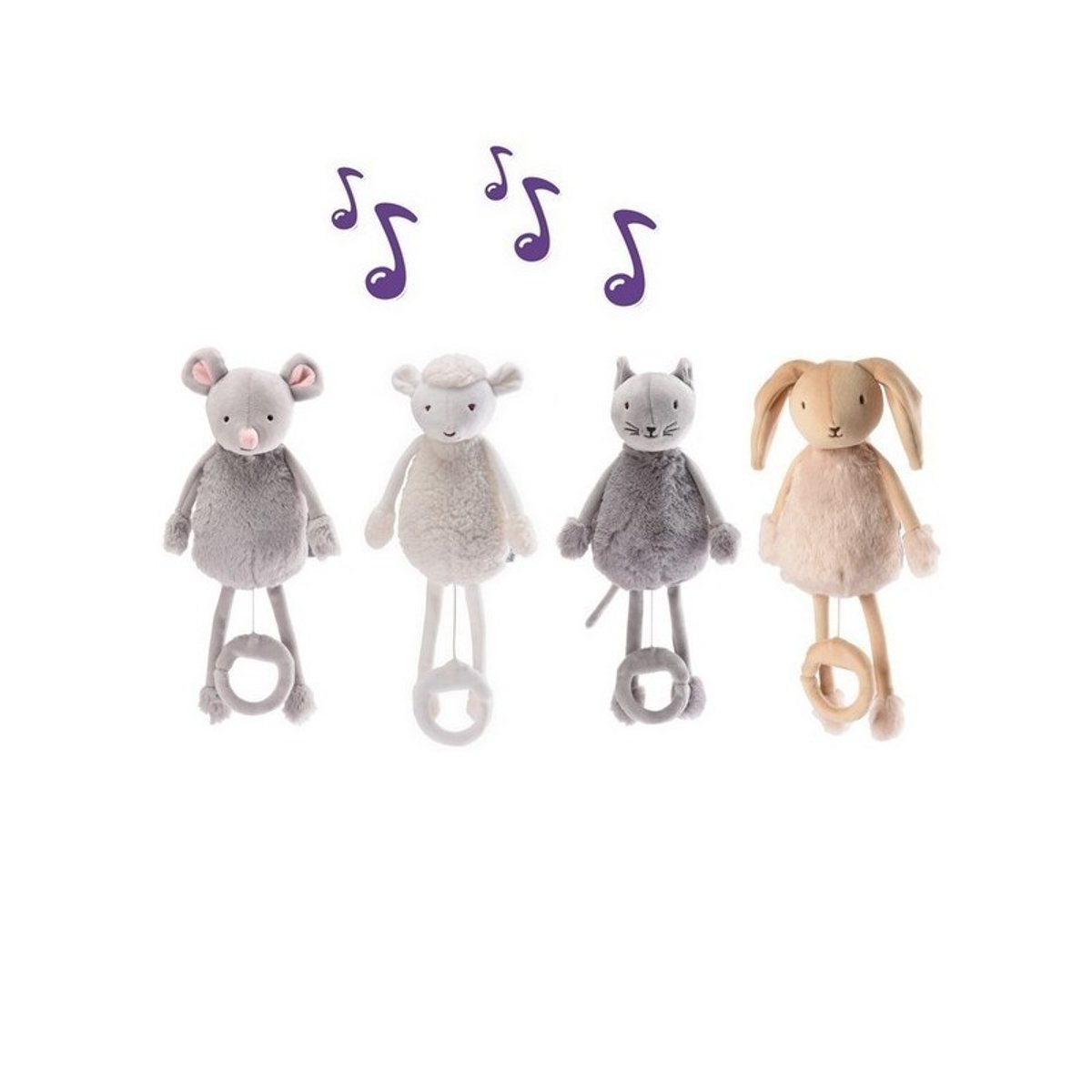 Peluche Boîte à musique - Oscar le Chat gris, PIOUPIOU ET MERVEILLES