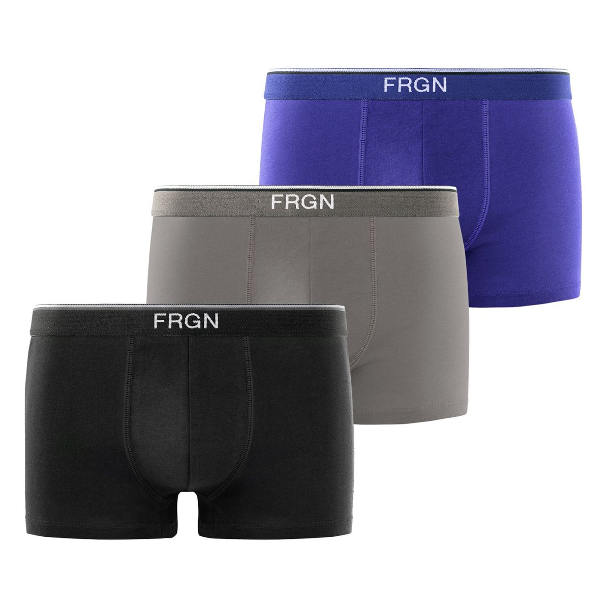 Lot De 3 Boxers Coton noir/bleu marine/gris clair/blanc, FREEGUN